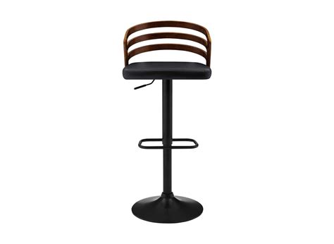 Tabouret De Bar Design En Bois Et Simili Noir Aiden Dip