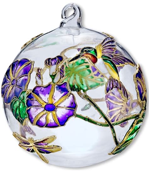 Kubla Crafts Cloisonne 1300I Hummingbird Cloisonne Glass Ball Ornament