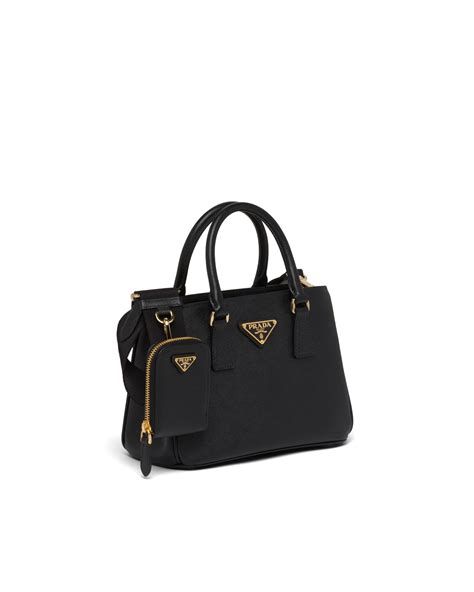 Black Prada Galleria Saffiano Leather Mini Bag Prada