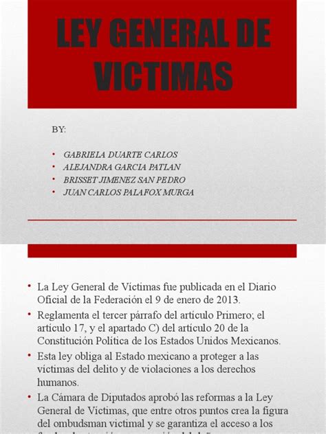 Ley General De Victimas Pdf Violación Derechos Humanos