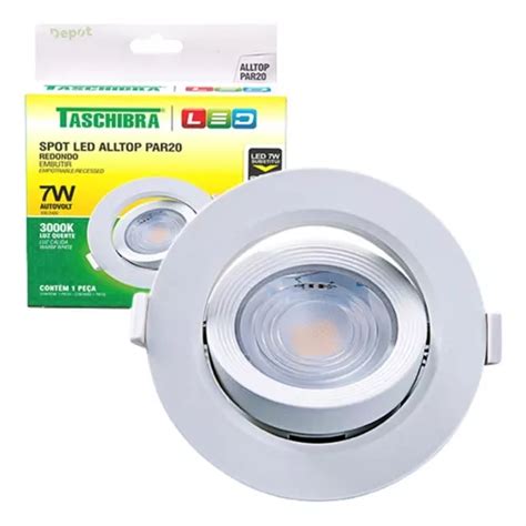 Lámpara plafón led de techo Taschibra Alltop color blanco cálido 3000k