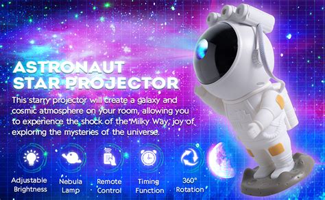 Varkda Astronaut Galaxy Projector Starry Sky Night Light Astronaut