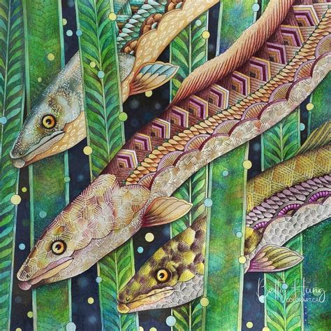 Color Art By Betty Hung On Instagram Weave Eels From Secrets Of The