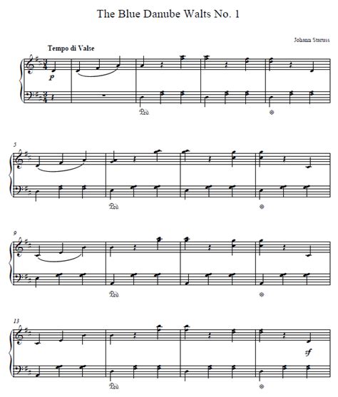 Blue Danube Waltz Piano Sheet And Piano Tutorial