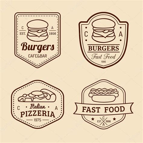 Vintage fast food logo set. Stock Vector Image by ©vladayoung #87205178