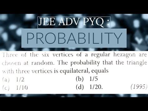 Jee Adv Pyq Probability Youtube