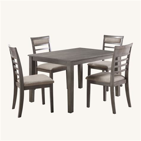 Ophelia And Co Beautiful Gray Finish 5pc Dining Set Table And 4 Side