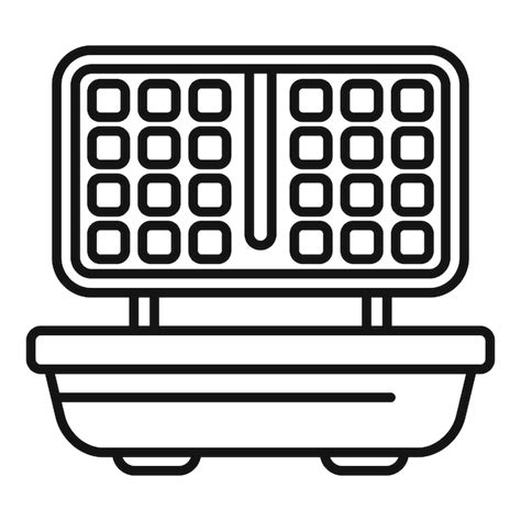 Premium Vector Outline Icon Of Modern Waffle Maker