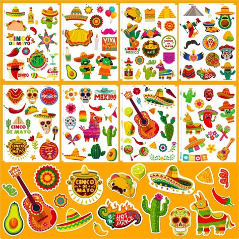 236pcs Mexican Stickers For Kids Cute Vinyl Mexico