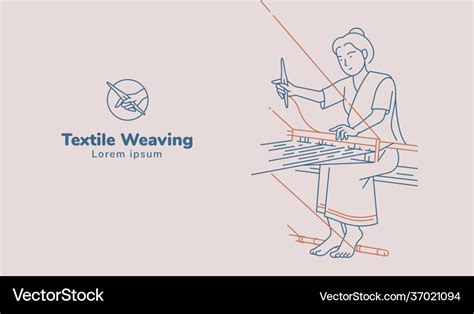 Hand Woven Weaving Line Art Royalty Free Vector Image