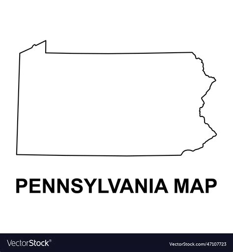 Pennsylvania map shape united states of america Vector Image