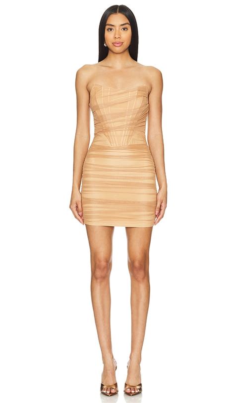 Superdown Sonya Bustier Mesh Dress In Nude ModeSens