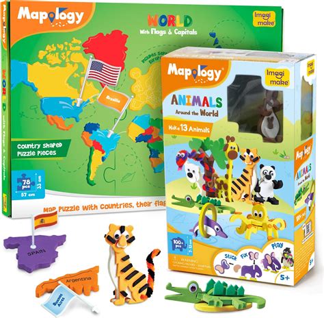 Buy Imagimake Mapology Learn World Map Puzzle With Flags Capitals