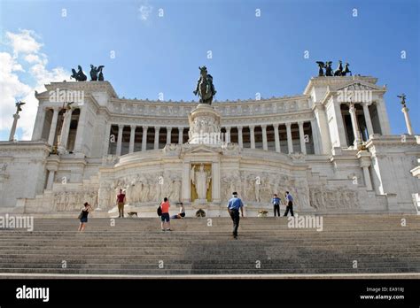 The Victor Emmanuel Ii Monument With Its Magnificent White Columns In