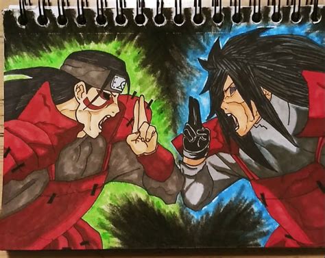 Madara Uchiha Vs Hashirama Senju Drawing