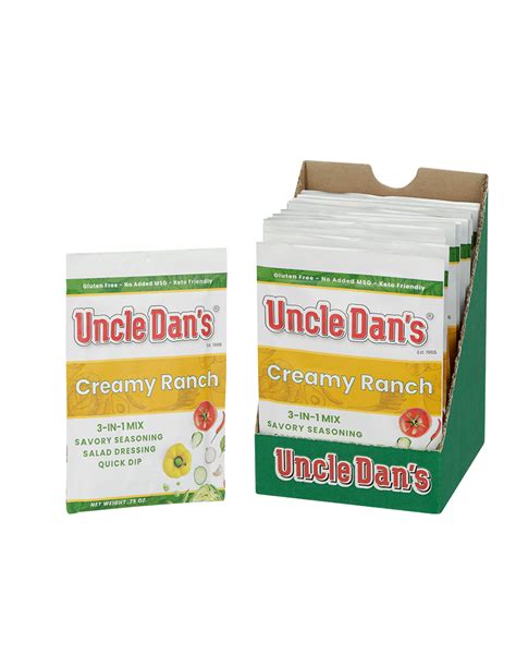 Uncle Dans Creamy Ranch Bold Flavorful Dressing Mix For Your Kitchen Uncle Dans Dressings