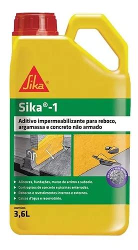 Kit 2 Sika 1 Impermeabilizante Para Reboco E Concreto 3 6l