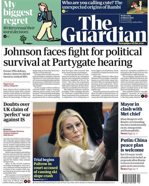 Pippa Crerar On Twitter Wednesdays Guardian Front Page Johnson