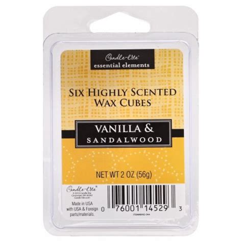 Candle Lite Essential Elements Vanilla And Sandalwood Wax Cubes 2 Oz