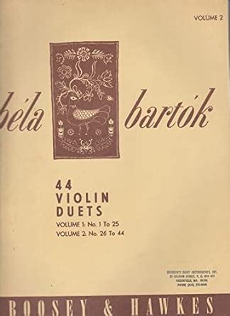 Bartok Duets Volume Ii No For Two Violins B La Bart K