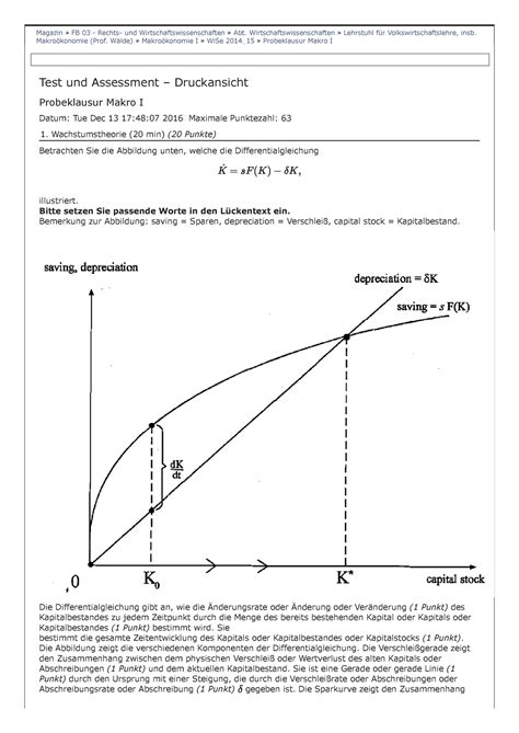 Probeklausur Test Und Assessment Druckansicht Probeklausur Makro I