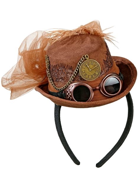 Mini Chapeau Haut De Forme Steampunk Avec Lunettes Et Montre D Guiz F Tes