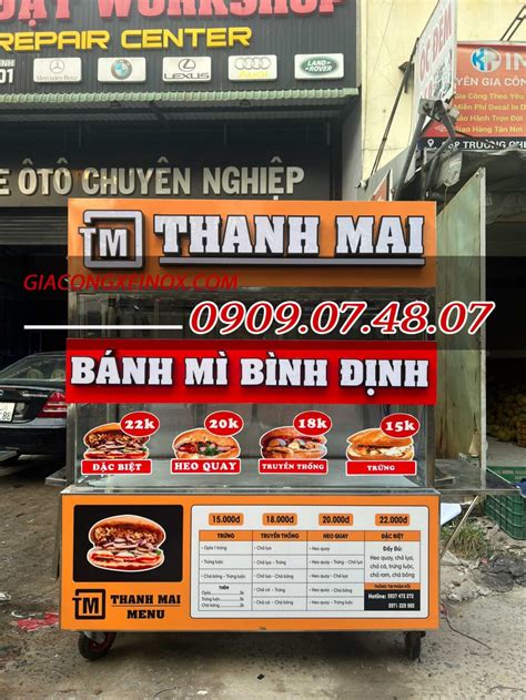 xe banh mi binh dinh  inox kiet phat