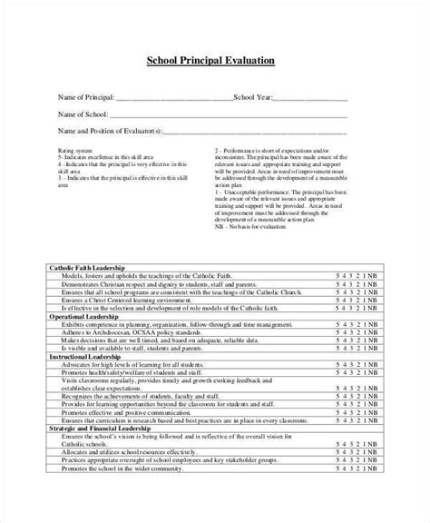 Sample Principal Evaluation Form