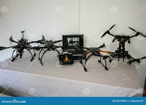 Drone Production Line On Display For The Final Electronic Static Test Editorial Photo Image Of