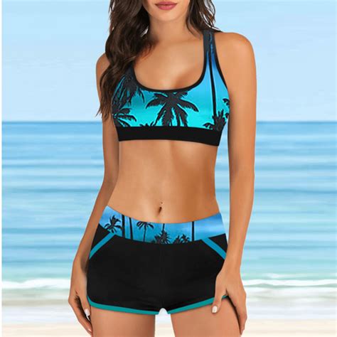 Tropical Print Contrast Binding Bikini Swimsuit SHEIN USA