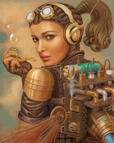 Steampunk Lady Paint By Number Numpaint Paint By Numbers