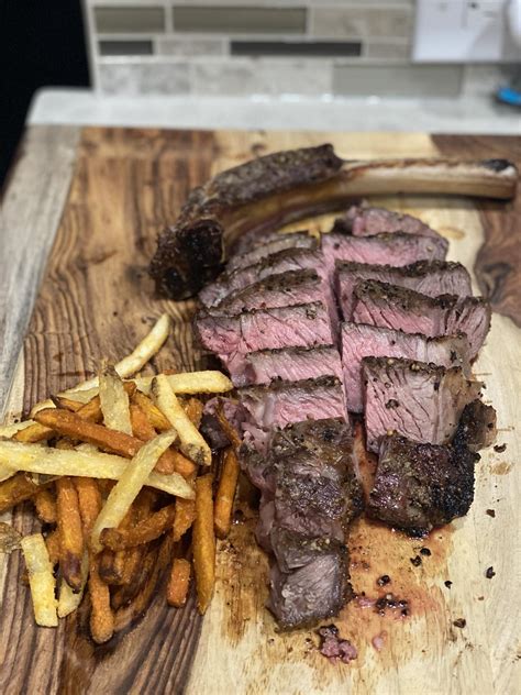 Homemade Tomahawk Steak With Mixed Fries Rfood