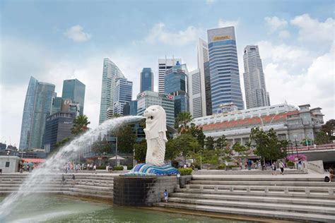 Merlion Park Statue Marina Bay And Sentosa Location Map Singapore