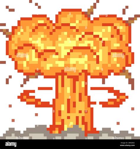 vector pixel art nuclear explosion isolated Stock Vector Image & Art ...