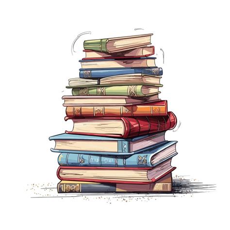 Premium Vector Hand Drawn Stack Of Books