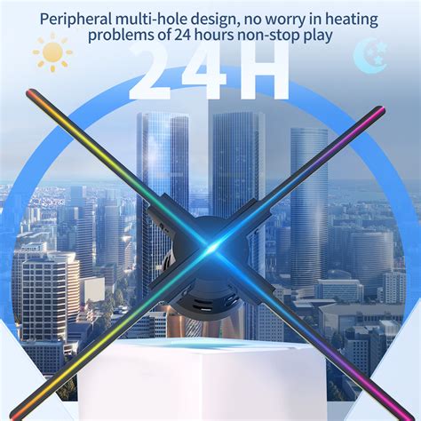 F D Hologram Projector Advertising Display Fan Wall Mounted Player D Naked Eye K HD LED
