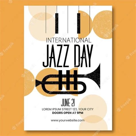 Free Vector Organic Flat International Jazz Day Vertical Poster