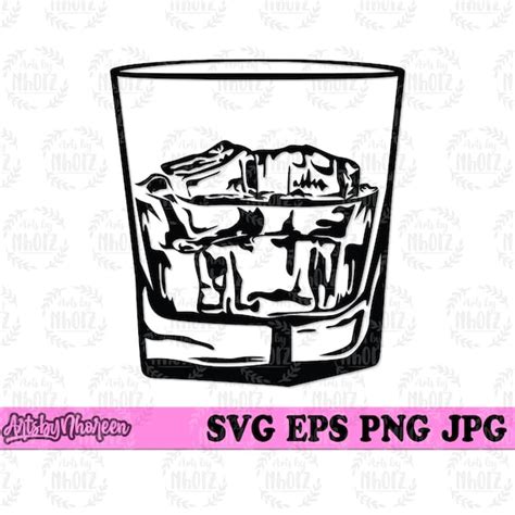 Glass Of Whisky Svg Whisky Clipart On The Rocks Svg Whisky Etsy Uk