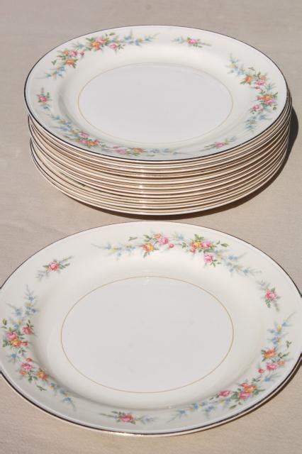 Vintage Homer Laughlin Eggshell Nautilus China Dinner Plates Cashmere Pattern Floral