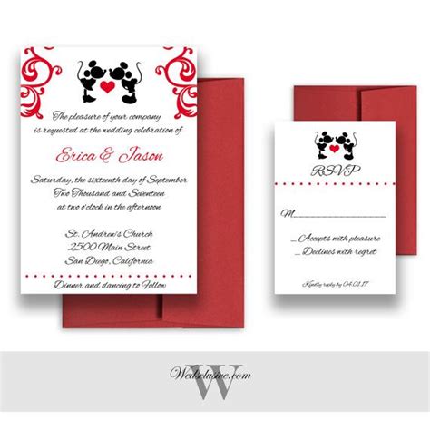 Mickey and Minnie Wedding Invitations, Disney Weddings, Fairytale ...