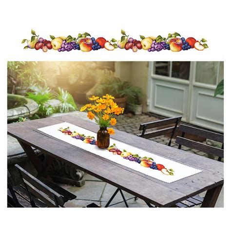 Cross Stitch Kit With A Runner Long Table Runner With Spring Flowers