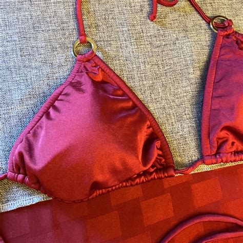 Venus Swim Venus 32dd Burgundy Triangle String Bikini Top Poshmark