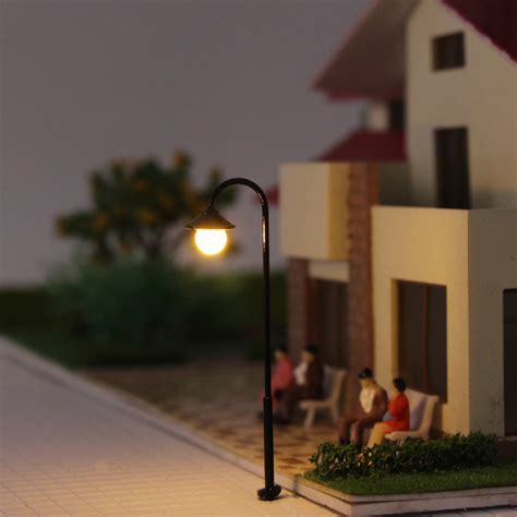 10pcs Model Railway Warm White Led 1 87 Street Light Lamps HO Scale