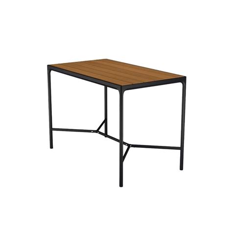 Houe Four Table Garden Table Black Bamboo X Bar