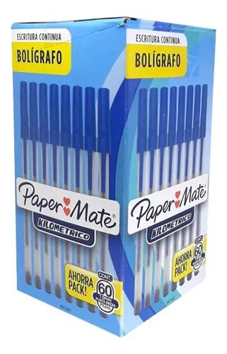 60 Boligrafo Paper Mate Kilometrico Economico Mediano MercadoLibre