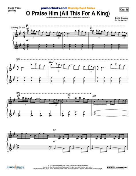 O Praise Him Sheet Music PDF (David Crowder) - PraiseCharts