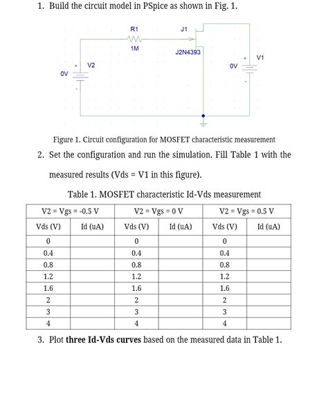 Solved 4 Set Vds At 10 V Change The Voltage Vgs V2 In Chegg