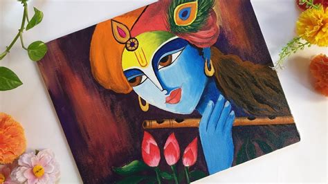 Krishna Acrylic Painting Step By Step For Beginners Janmashtami