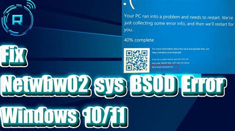 How To Fix Netwbw02 Sys BSOD Error On Windows 10 11 YouTube