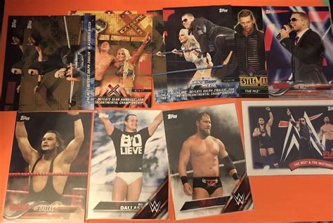 Topps Wwe Heritage Lot Of The Miz Miztourage Bo Dallas Curtis Axel